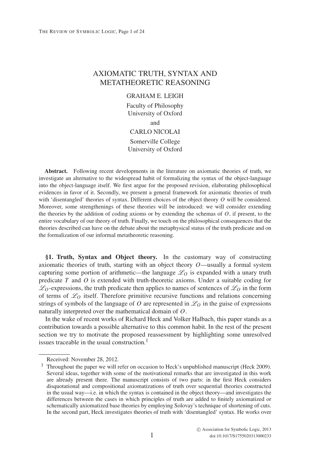 Axiomatic Truth, Syntax and Metatheoretic Reasoning Graham E