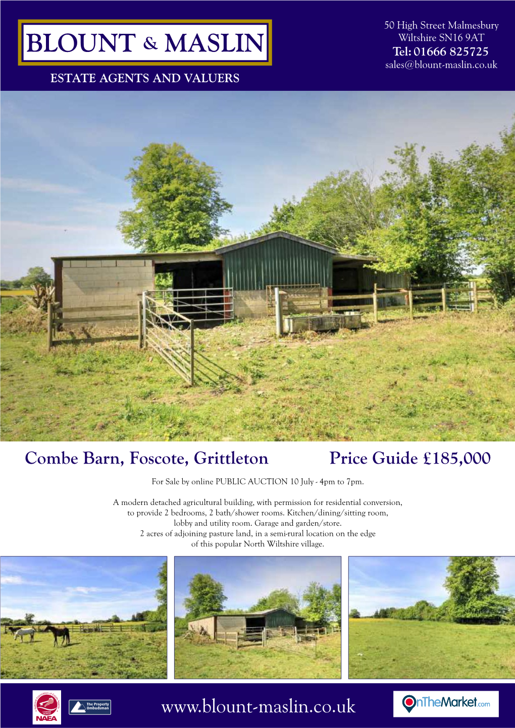 Combe Barn, Foscote, Grittleton Price Guide £185,000