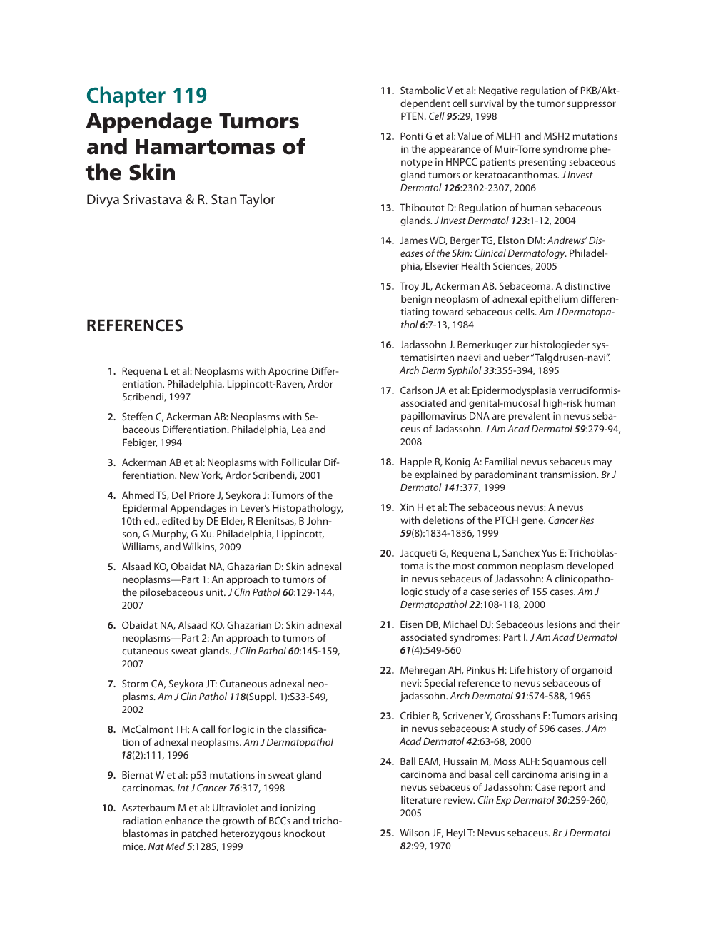 Chapter 119 Appendage Tumors and Hamartomas of the Skin