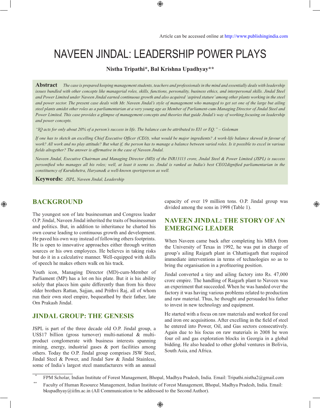 Naveen Jindal: Leadership Power Plays