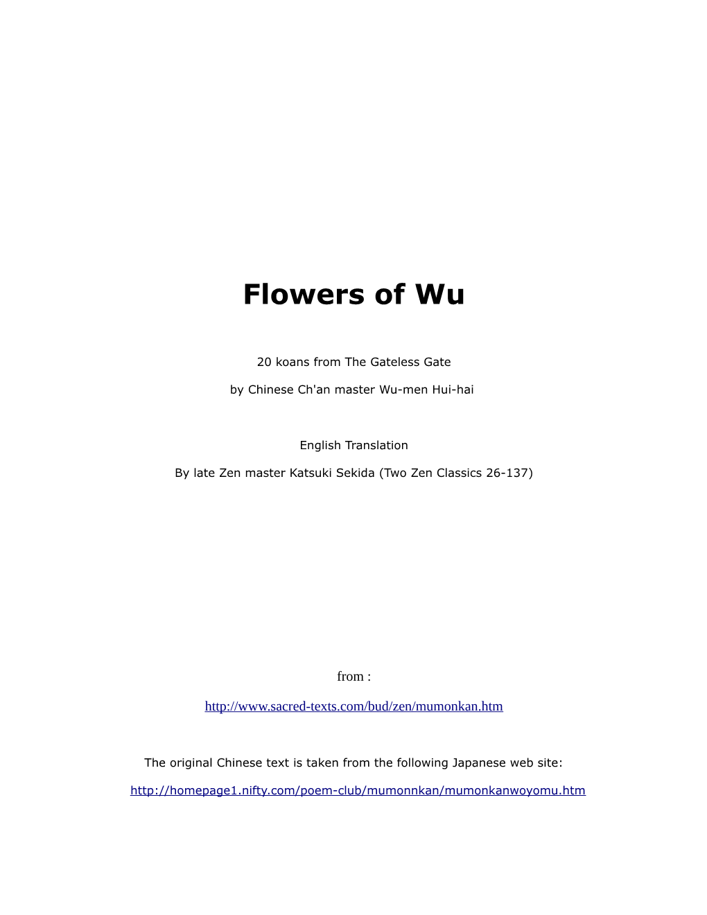 Flowers of Wu