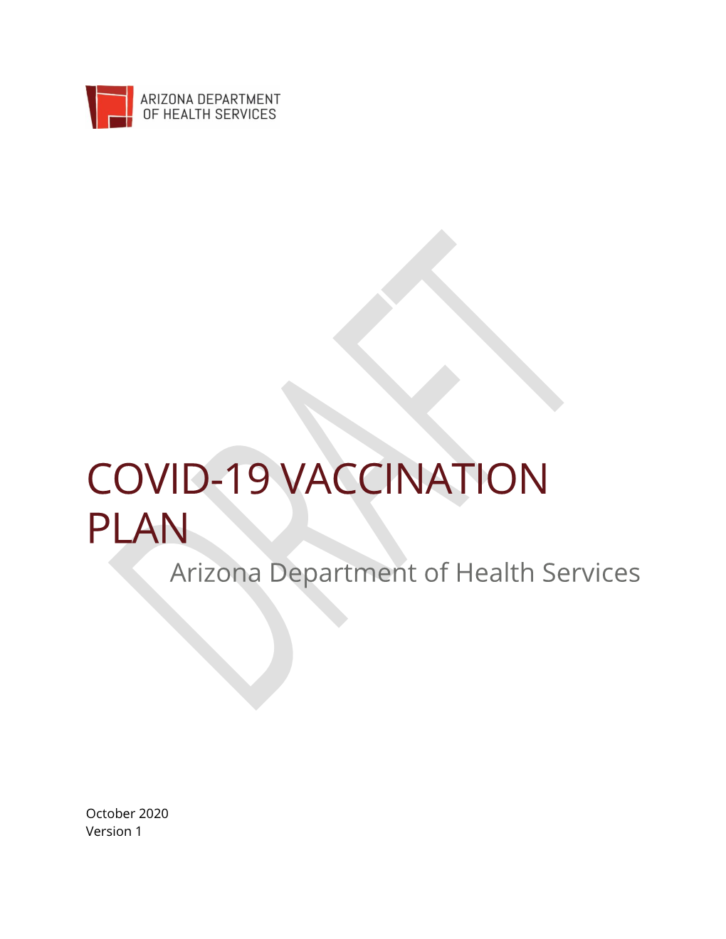 COVID-19 VACCINATION PLAN Arizona Department of Health Services