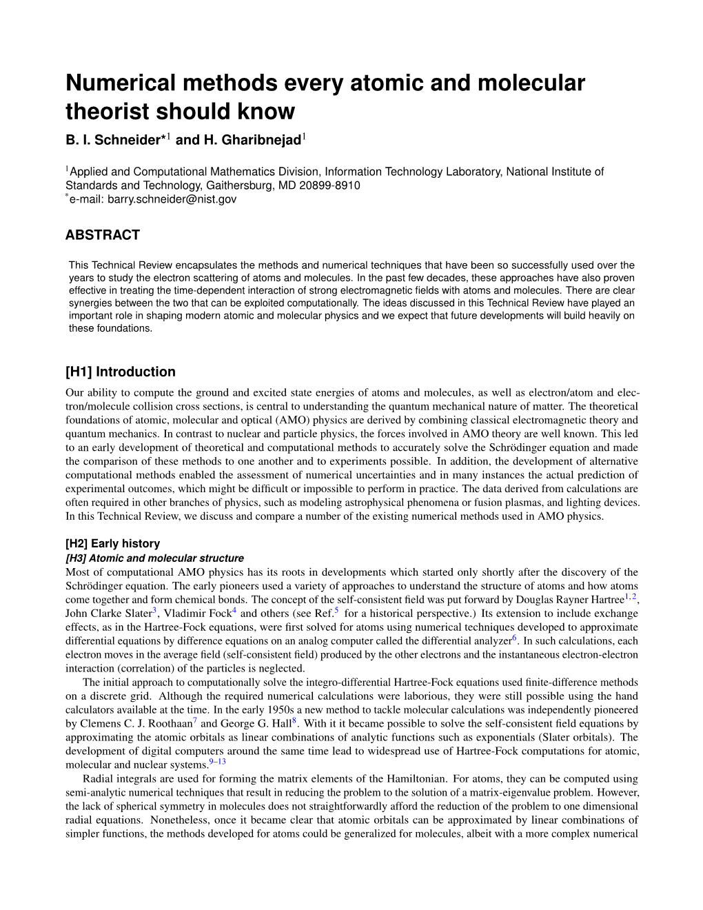 Numerical Methods Every Atomic and Molecular Theorist Should Know B