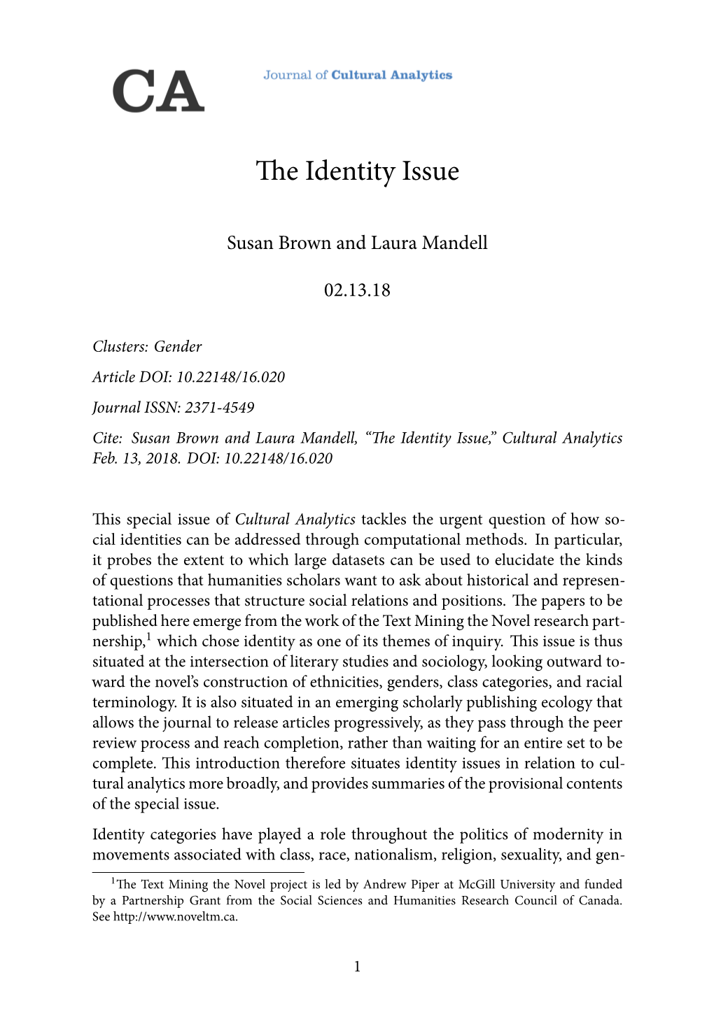 The Identity Issue