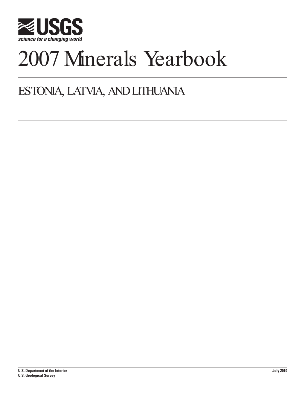 The Mineral Industries of Estonia, Latvia, and Lithuania in 2007