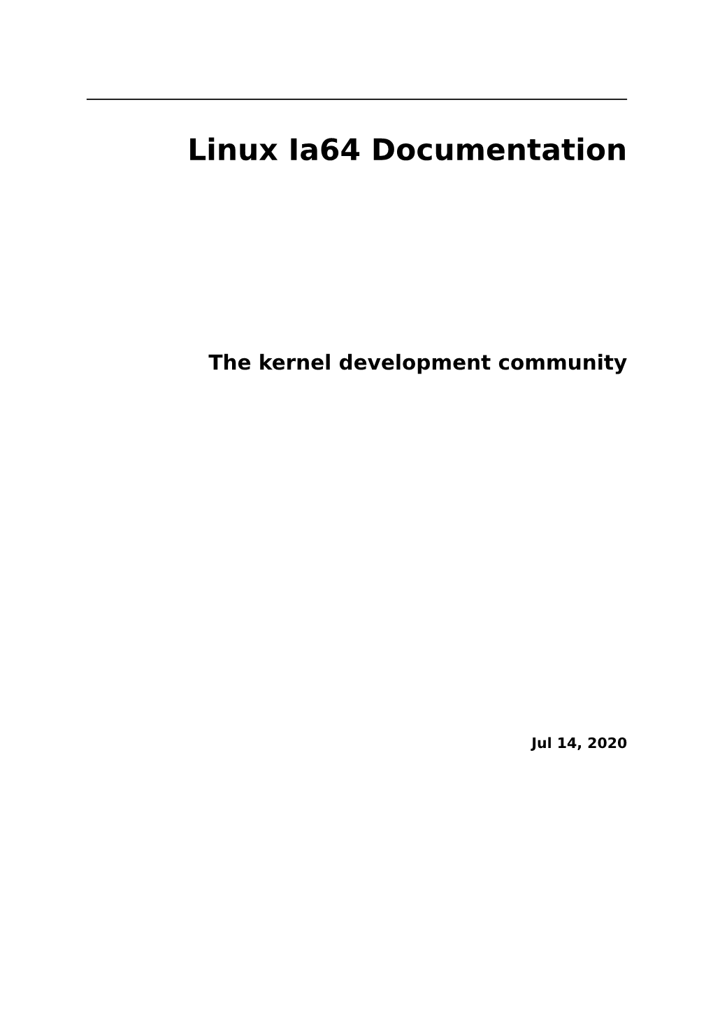 Linux Ia64 Documentation