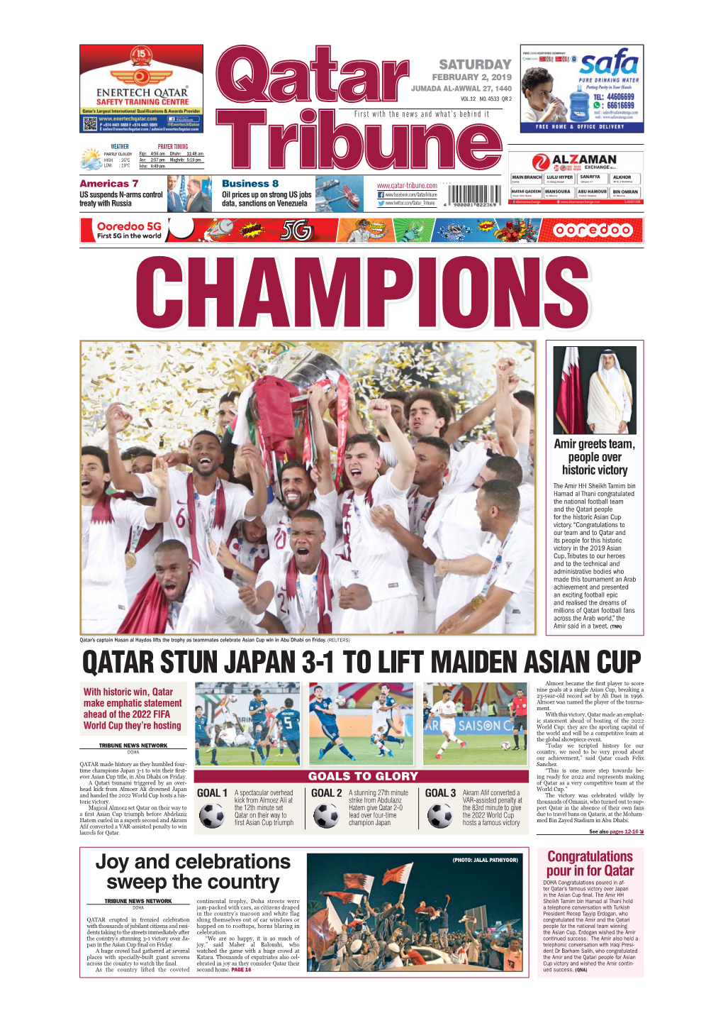 Qatar Stun Japan 3-1 to Lift Maiden Asian