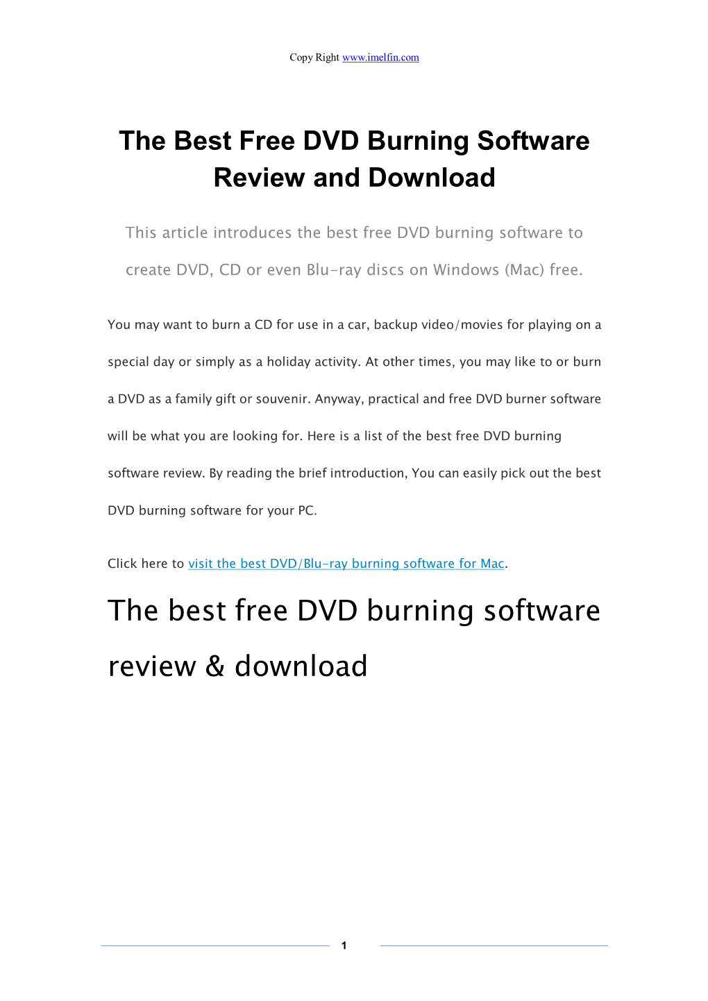 The Best Free DVD Burning Software Review & Download