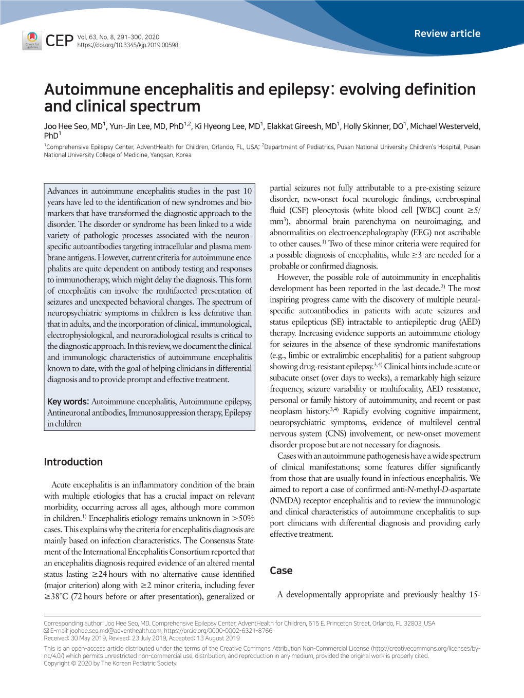 Autoimmune Encephalitis and Epilepsy