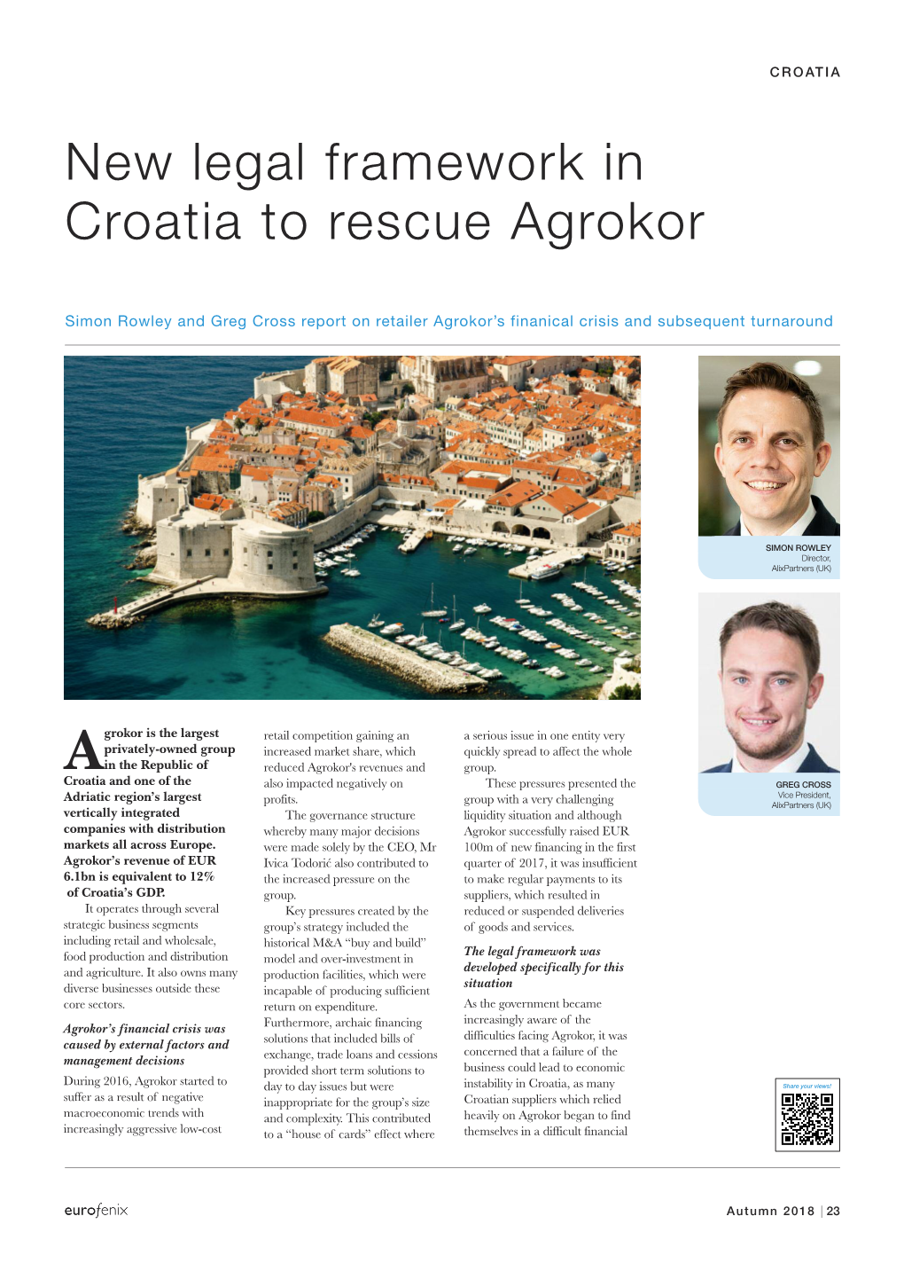 New Legal Framework in Croatia to Rescue Agrokor