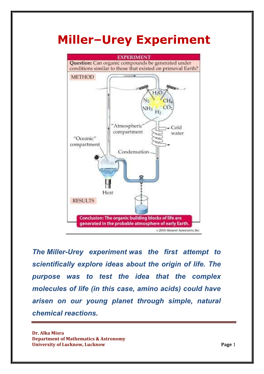 Miller–Urey Experiment