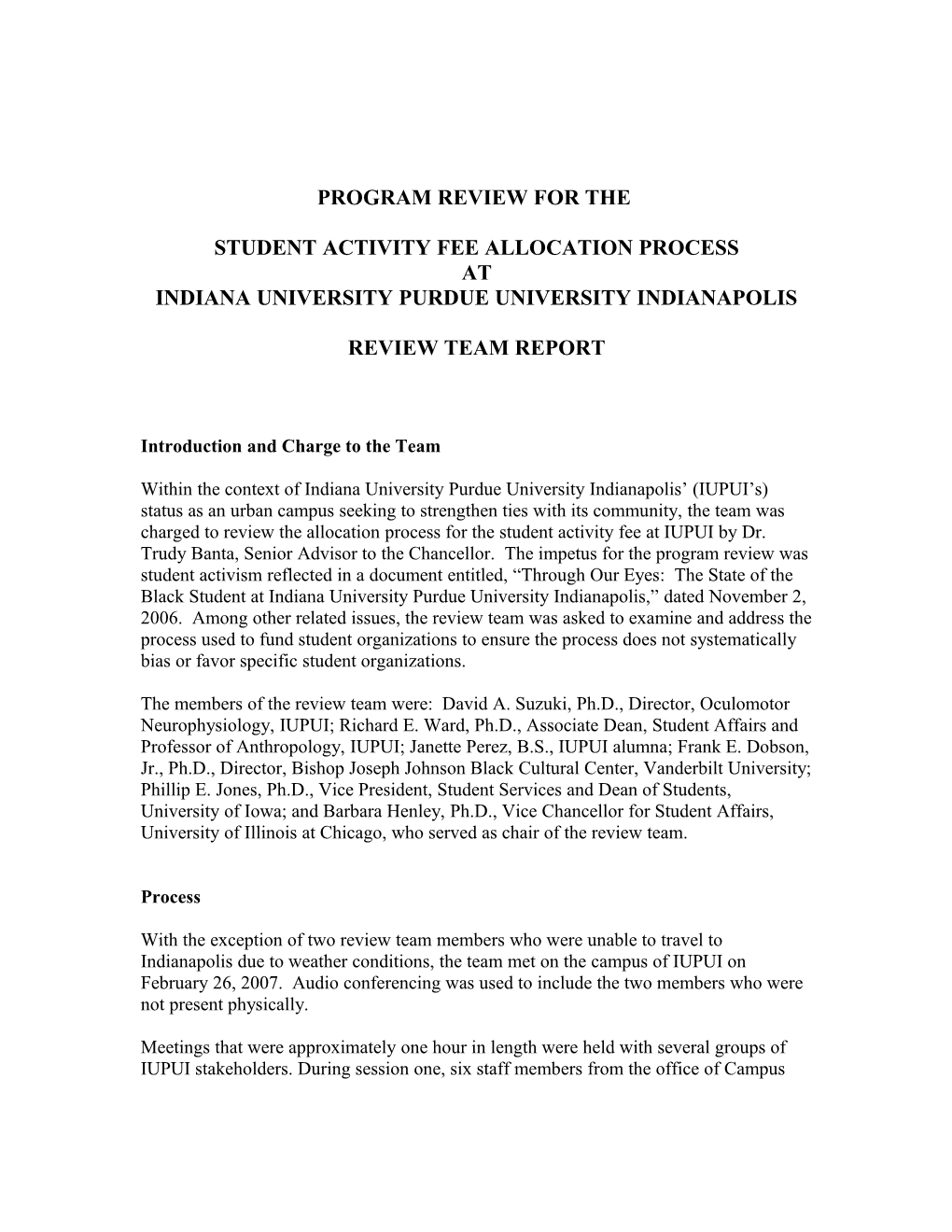 Student Activity Fee Allocation Process