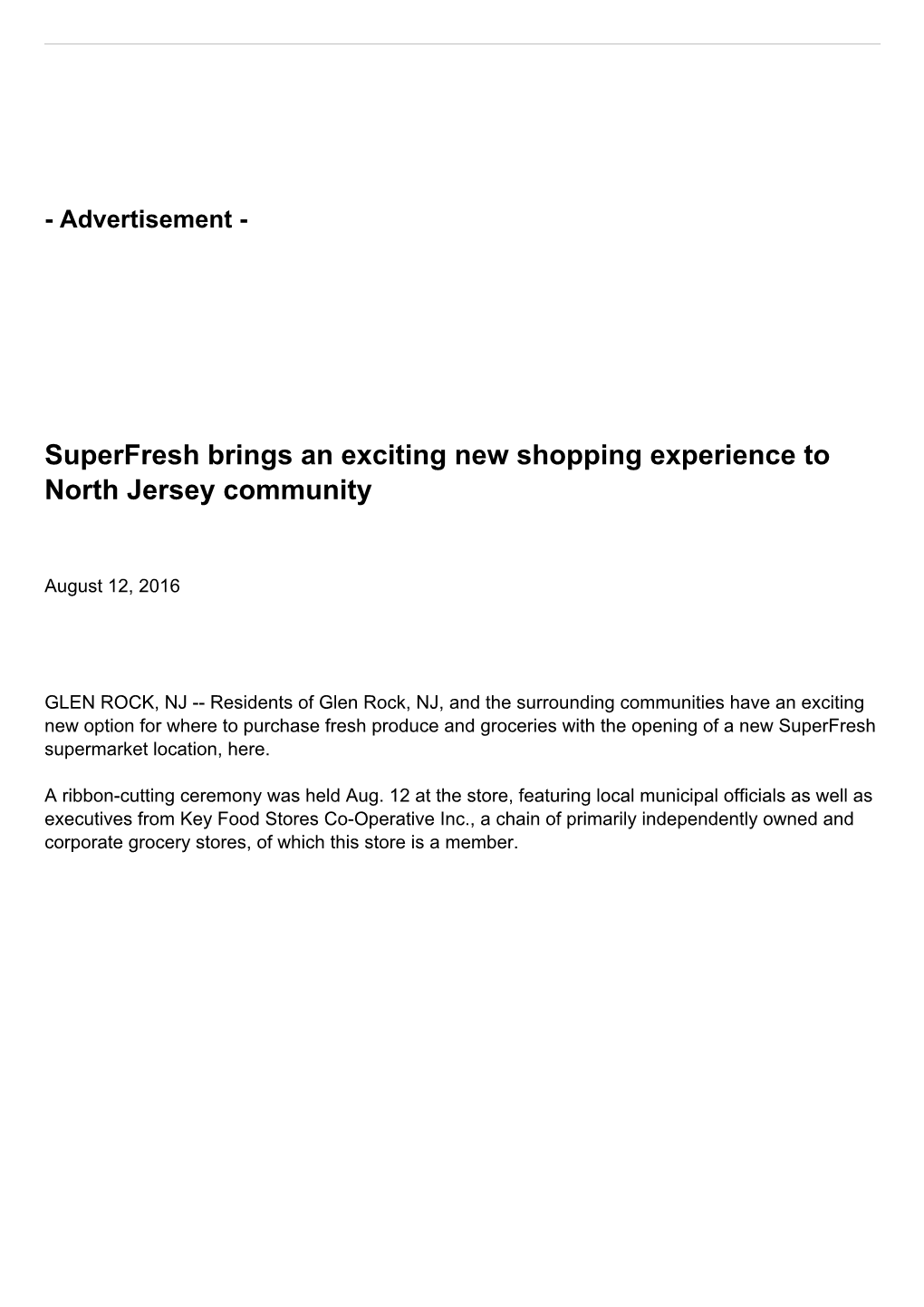 Superfresh Brings an Exciting New Shopping Experience to North Jersey Community