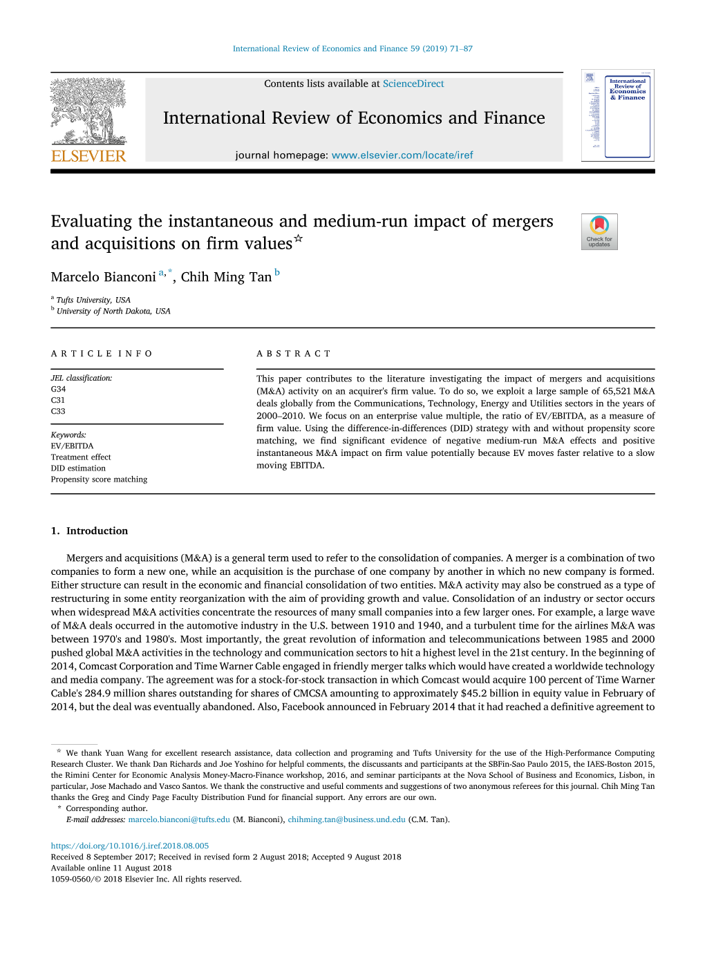 Evaluating the Instantaneous and Medium-Run Impact of Mergers and Acquisitions on Firm Values