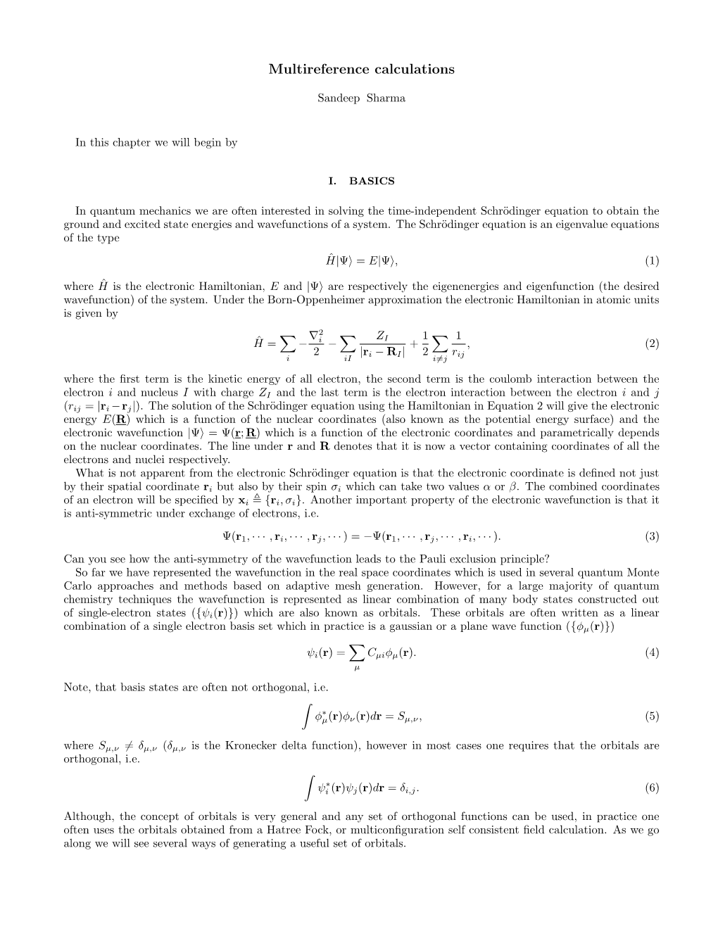 Multireference Calculations