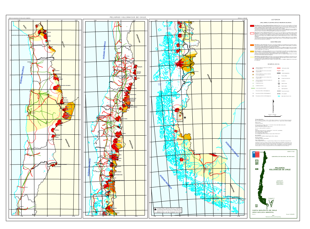 Mapa Nacional De Peligros Volcánicos De Chile (2011)