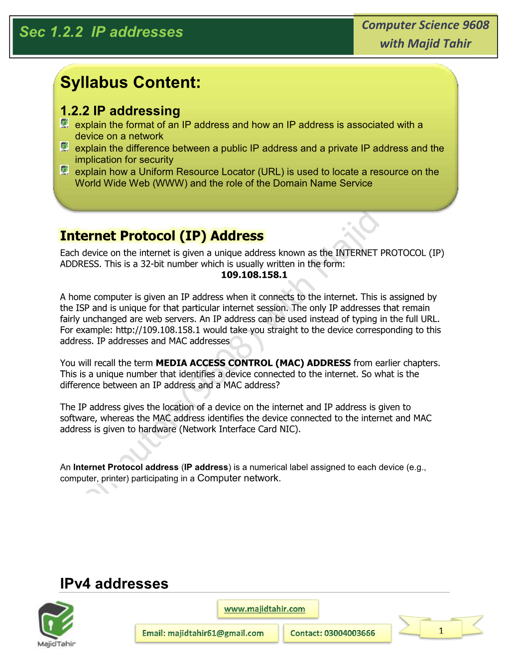 IP Addresses with Majid Tahir