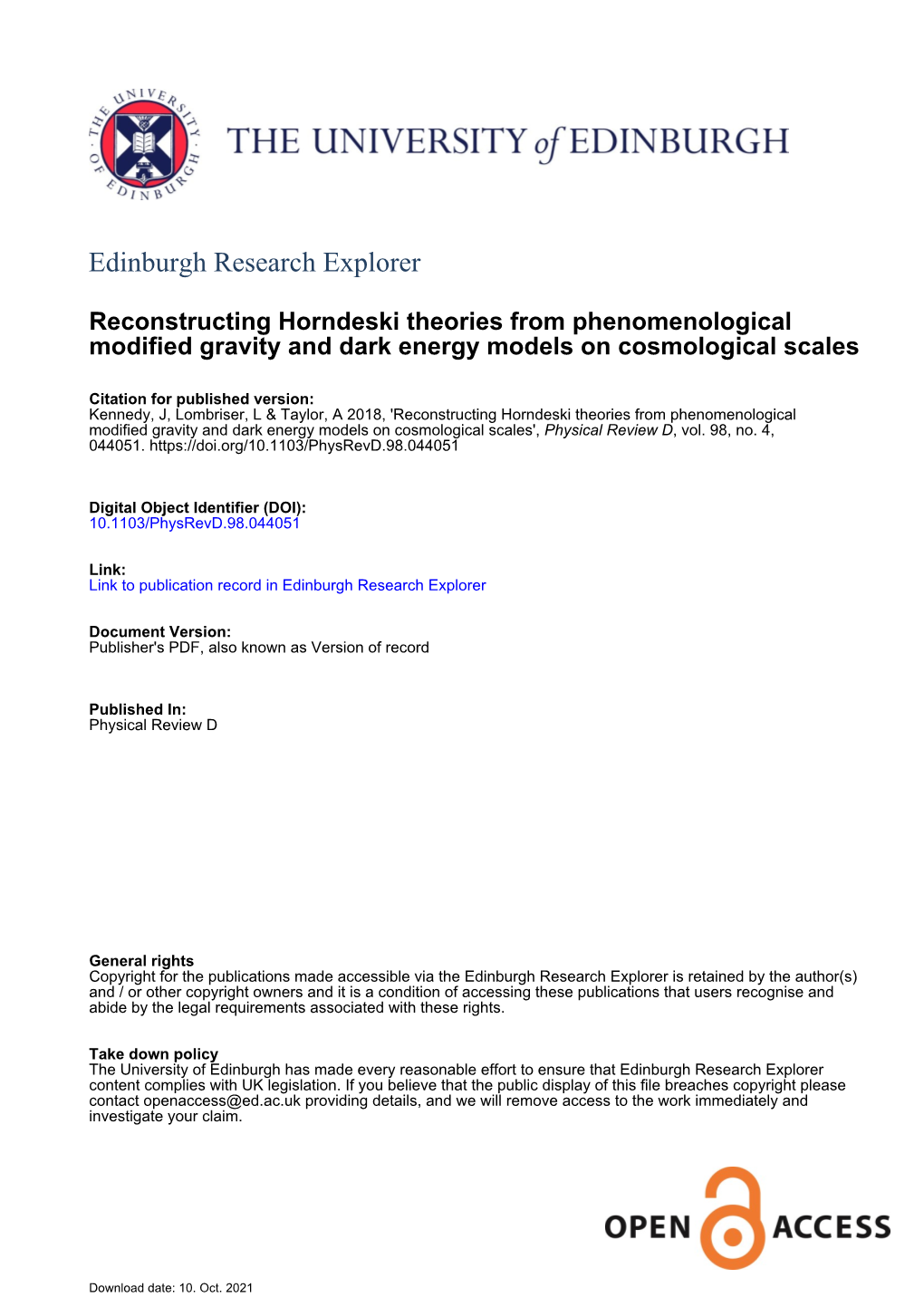 Reconstructing Horndeski Theories from Phenomenological Modified Gravity and Dark Energy Models on Cosmological Scales