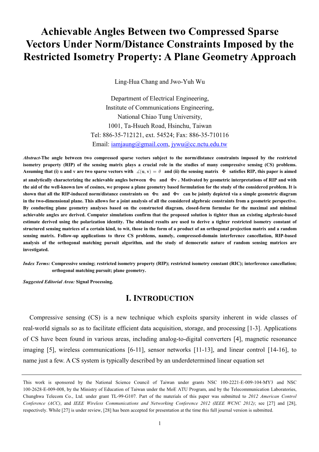 Achievable Angles Between Two Compressed Sparse Vectors Under Norm/Distance Constraints Imposed by the Restricted Isometry Property: a Plane Geometry Approach