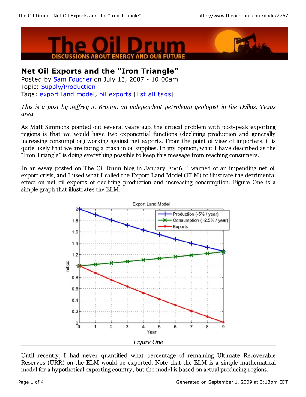 Net Oil Exports and the "Iron Triangle"