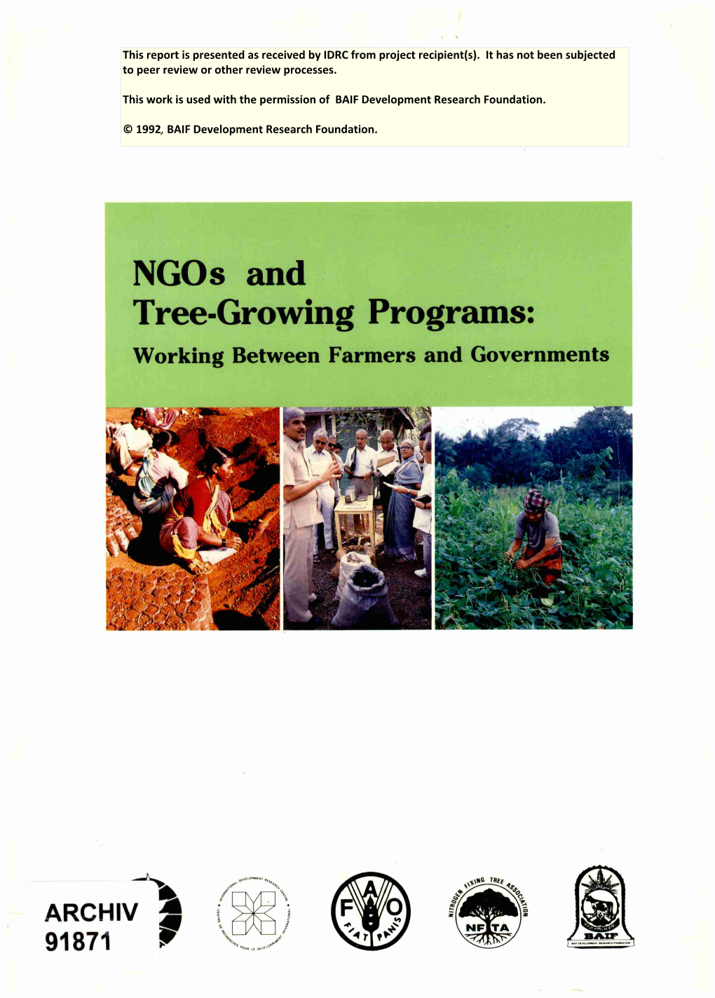 Tree-Growing Programs: Working Between Farmers and Governments