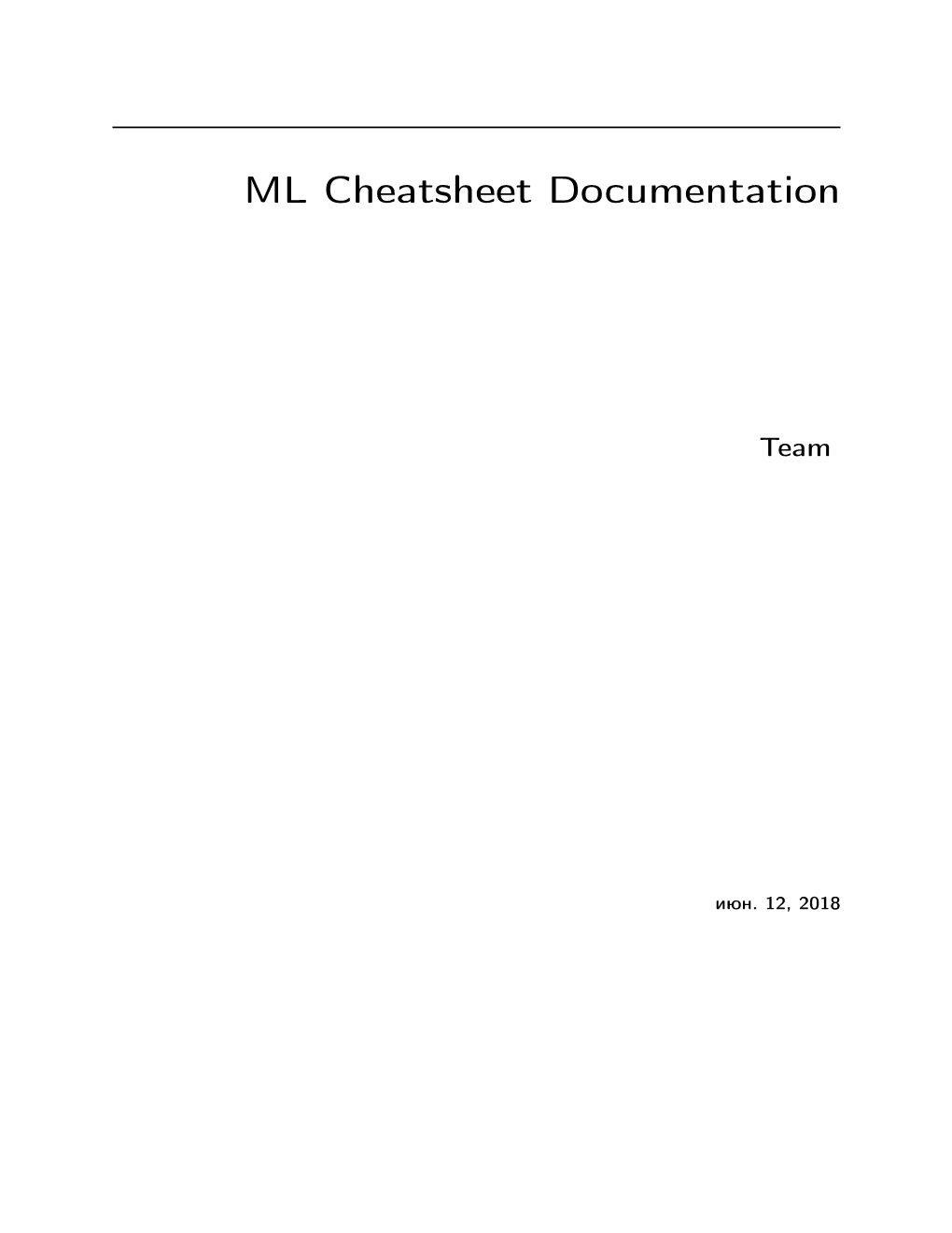 ML Cheatsheet Documentation