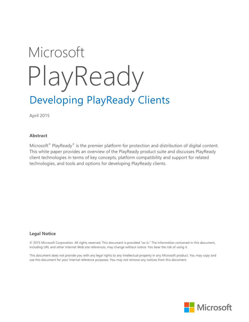 Developing Playready Clients