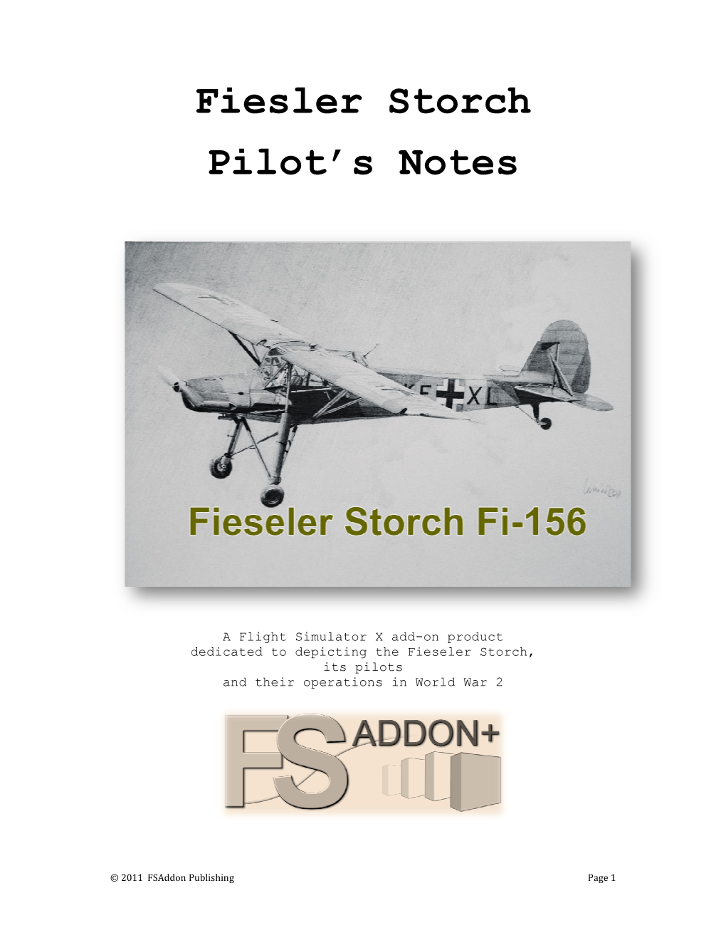 Fiesler Storch Pilot's Notes