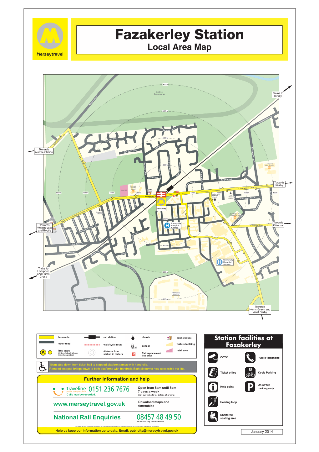 Fazakerley Station Local Area Map