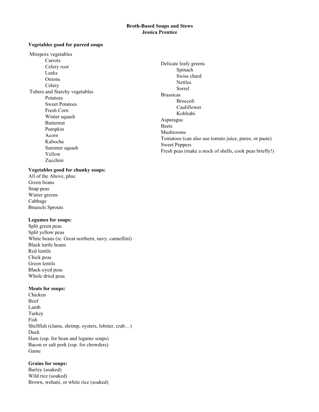 Broth-Based Soups and Stews Pattern Cooking