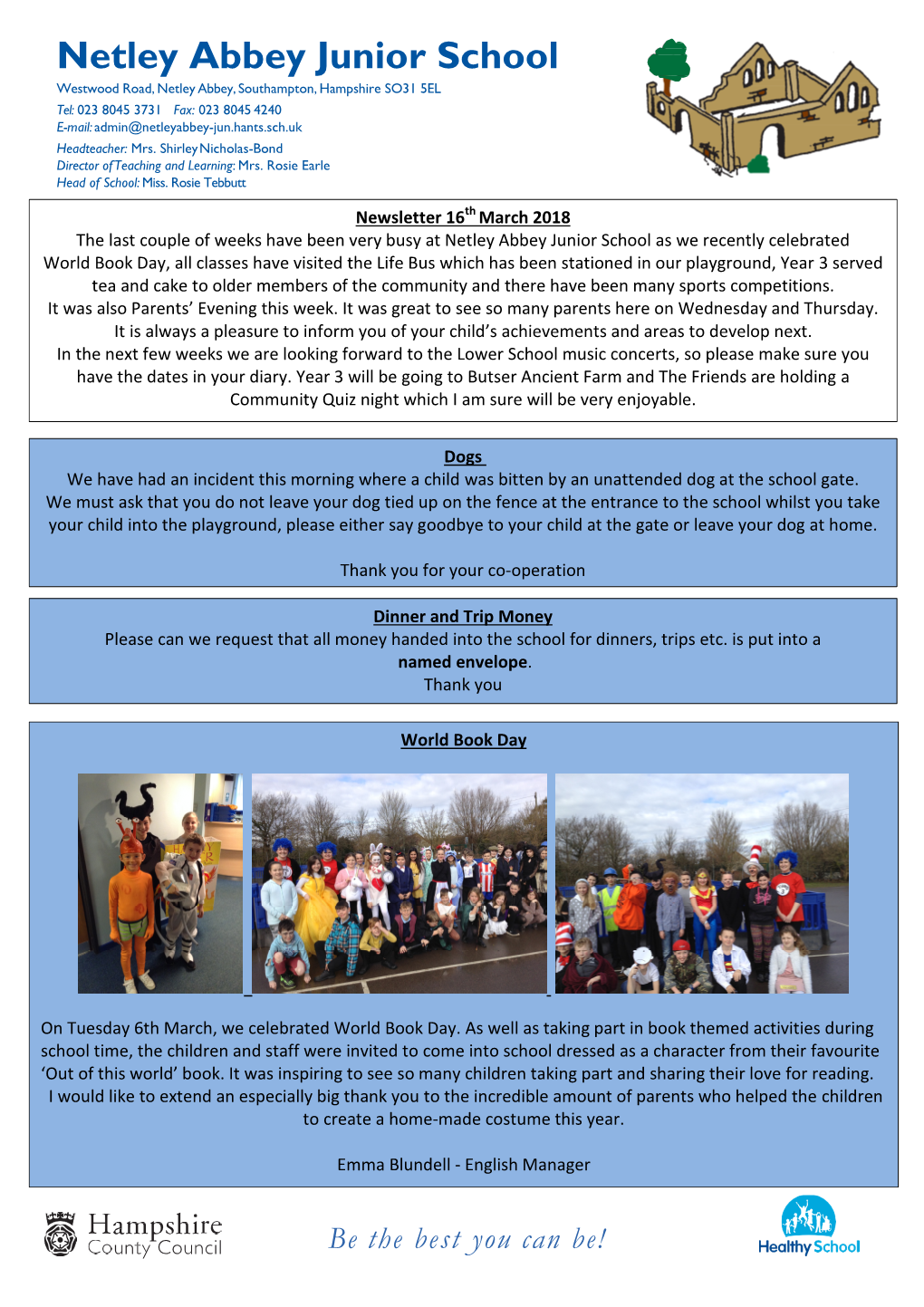 Newsletter 16Th March 2018