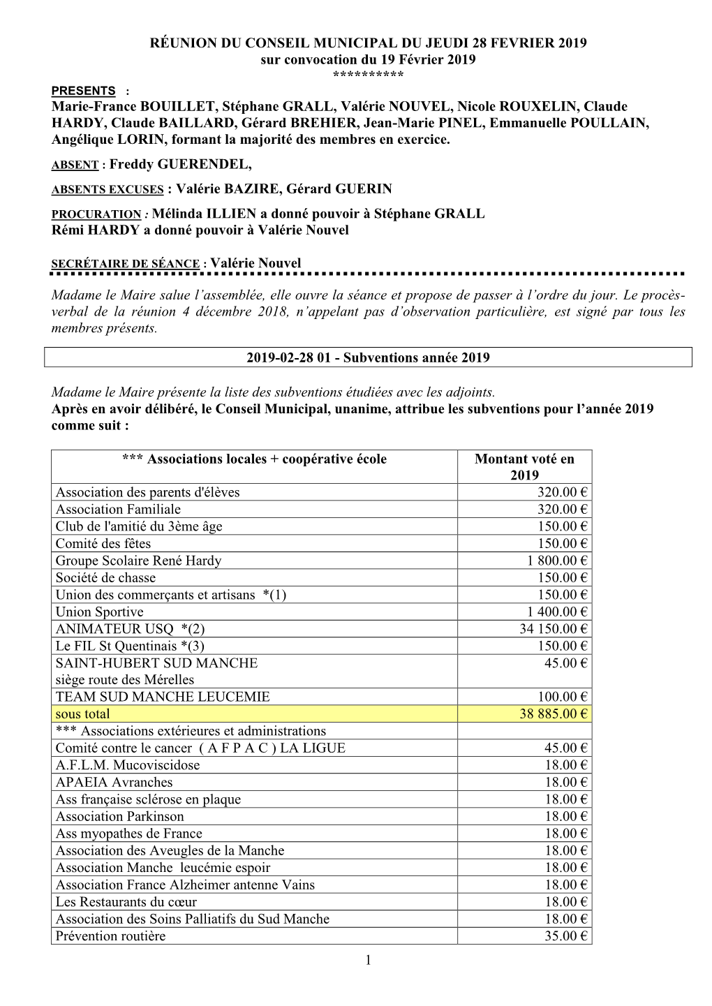 Réunion Du Conseil Municipal Du Jeudi 5 Aout 2004