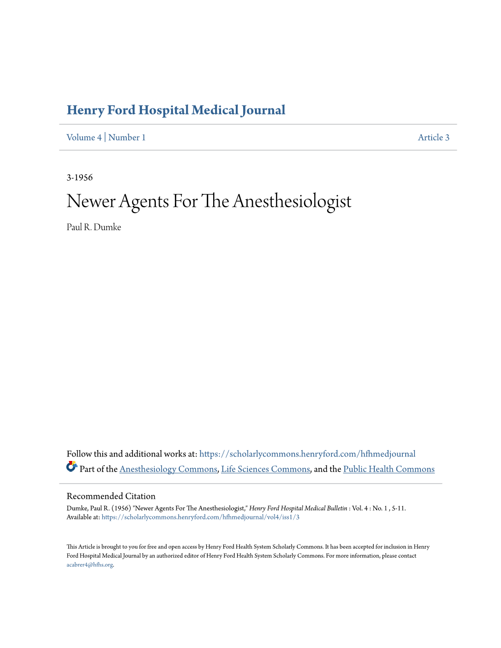 Newer Agents for the Anesthesiologist Paul R