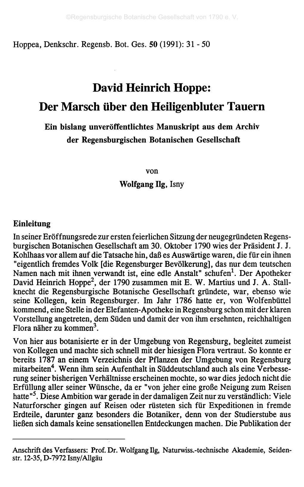 David Heinrich Hoppe: Der Marsch Über Den Heiligenbluter Tauern