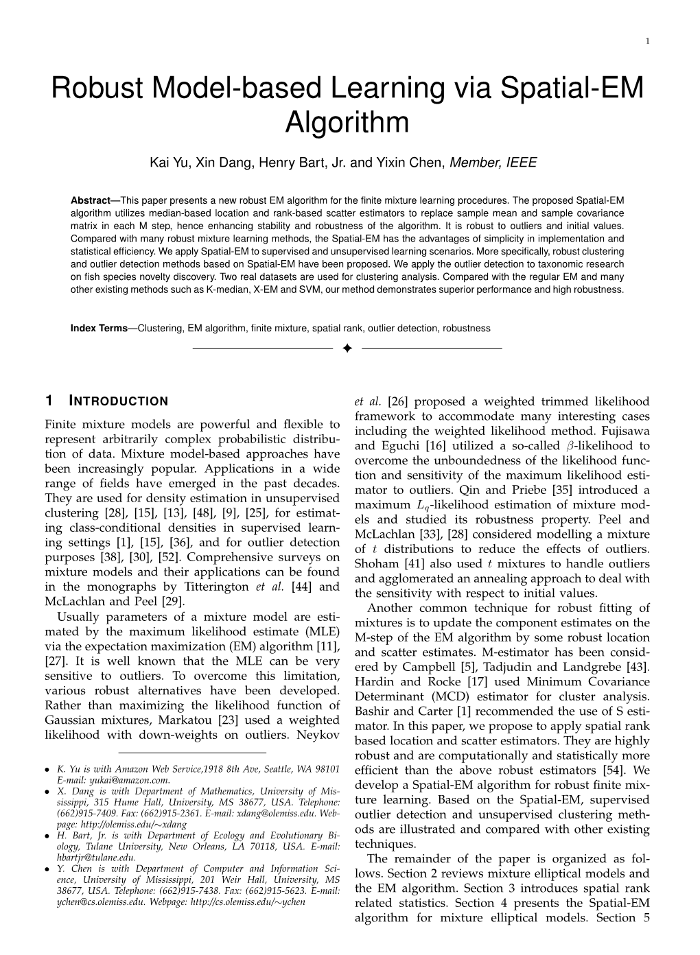 Robust Model-Based Learning Via Spatial-EM Algorithm