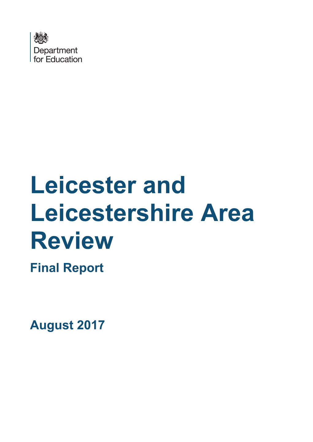 Leicester and Leicestershire Area Review Final Report