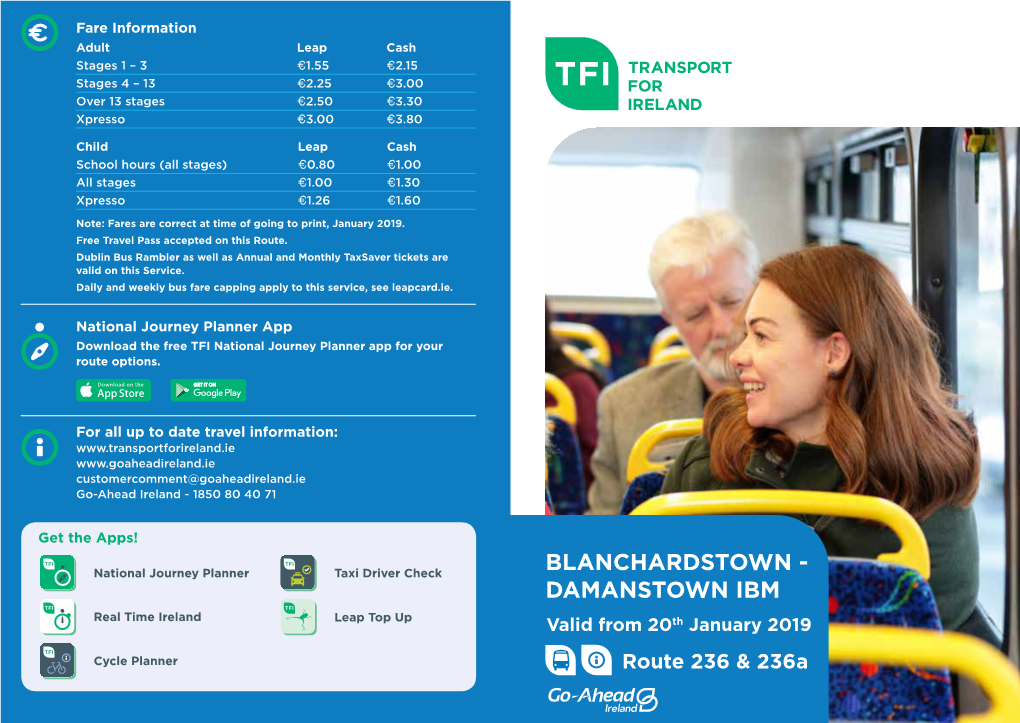 BLANCHARDSTOWN - DAMANSTOWN IBM Real Time Ireland Leap Top up Valid from 20Th January 2019