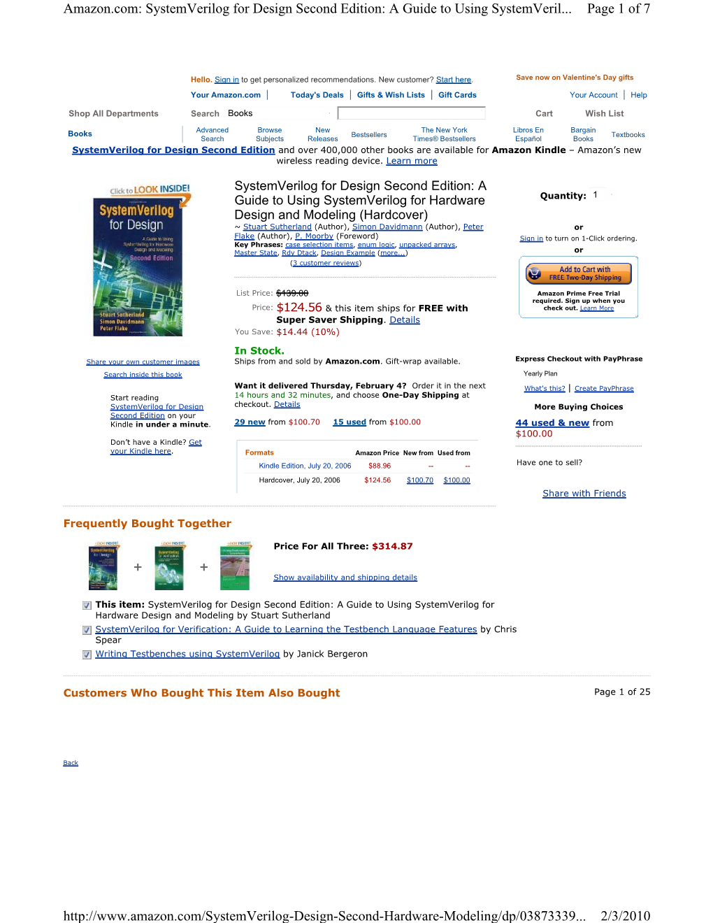 Page 1 of 7 Amazon.Com: Systemverilog for Design Second Edition: a Guide to Using Systemveril... 2/3/2010