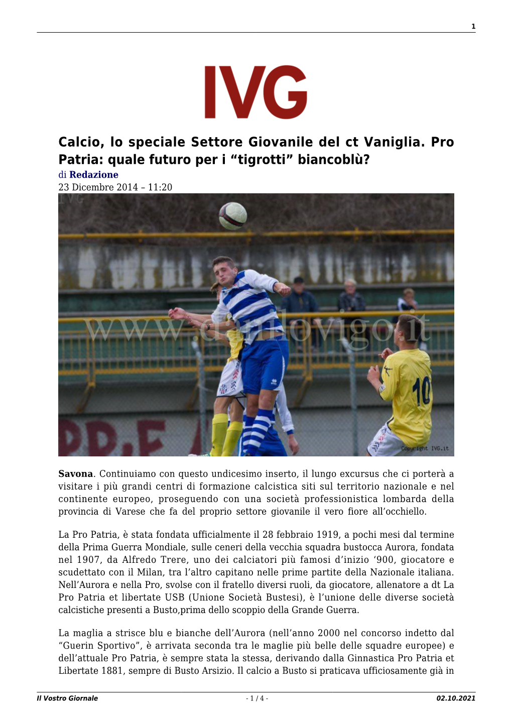 Il Vostro Giornale - 1 / 4 - 02.10.2021 2