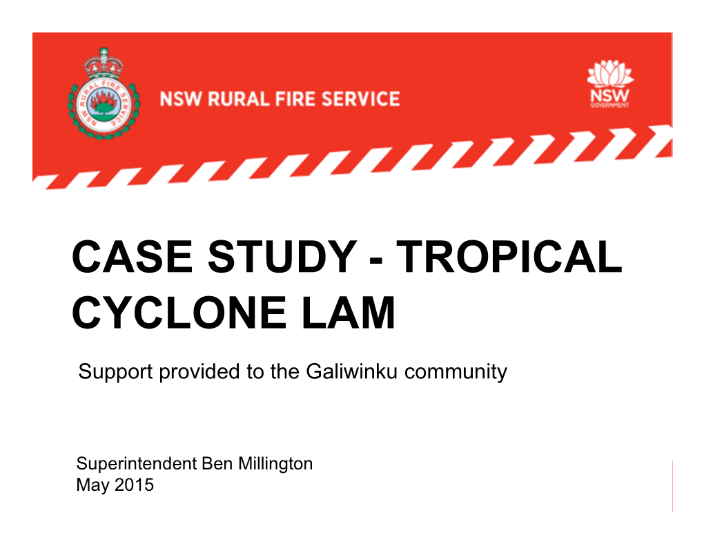 Case Study - Tropical Cyclone Lam