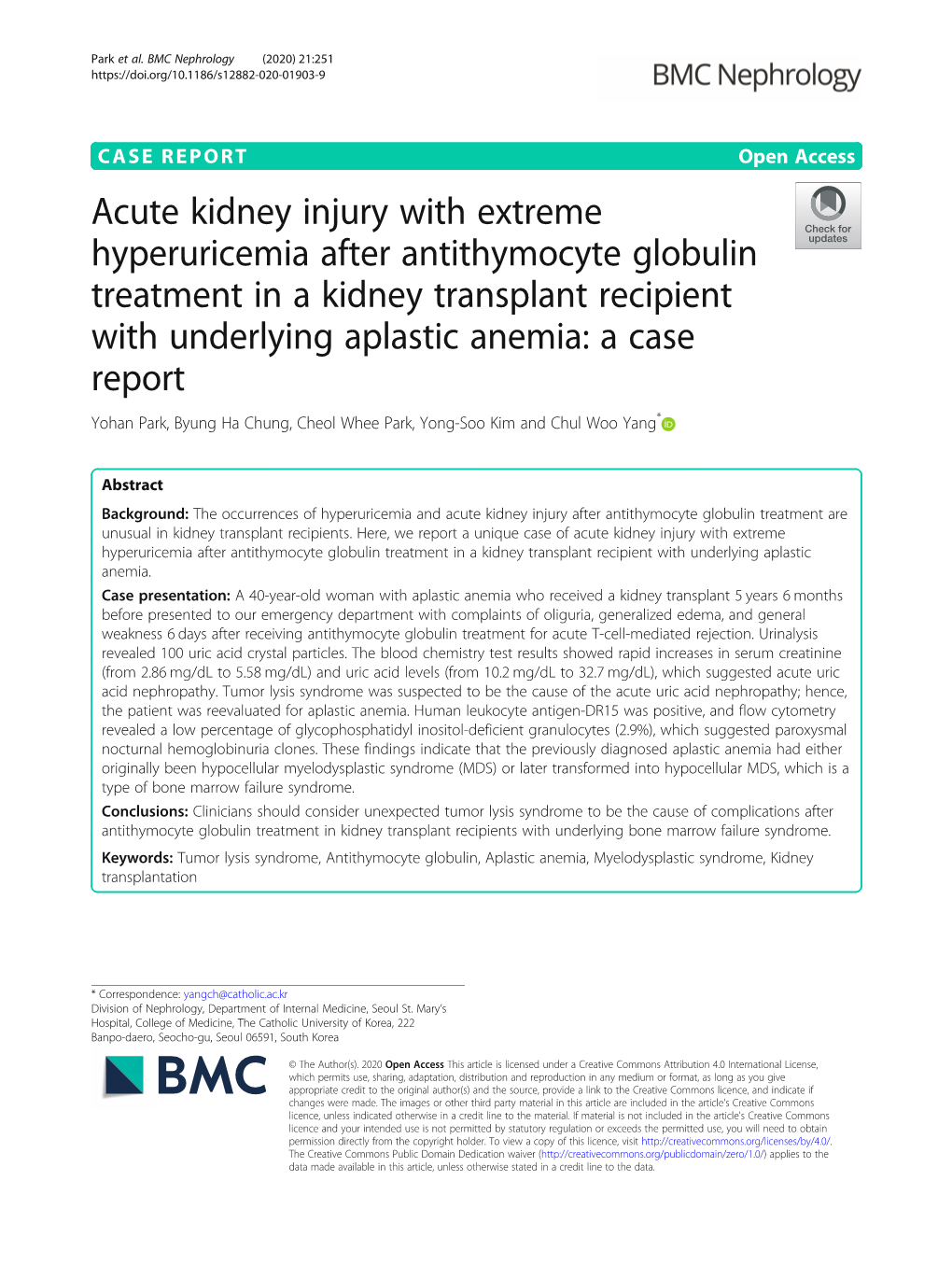 Acute Kidney Injury with Extreme Hyperuricemia After Antithymocyte