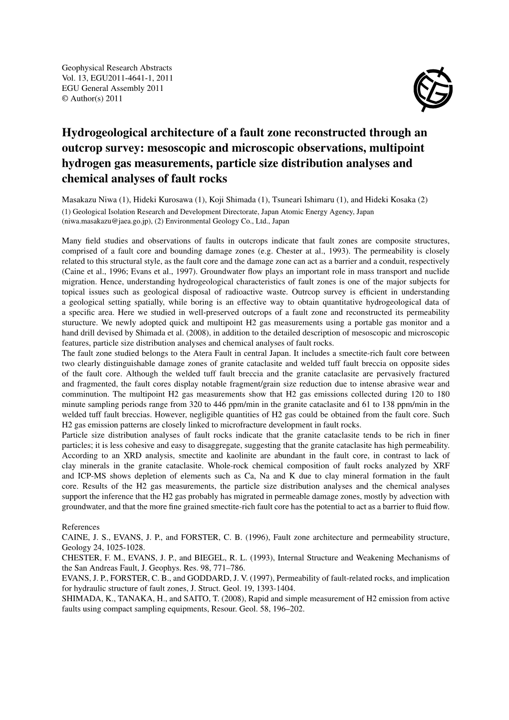 Hydrogeological Architecture of a Fault Zone Reconstructed Through