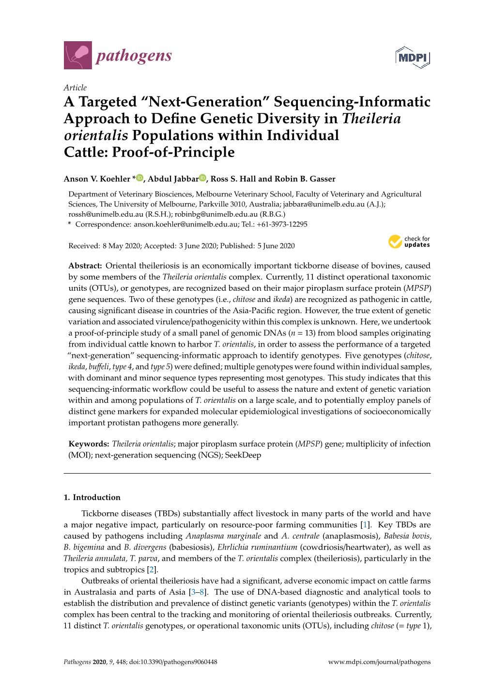 A Targeted “Next-Generation” Sequencing-Informatic Approach To