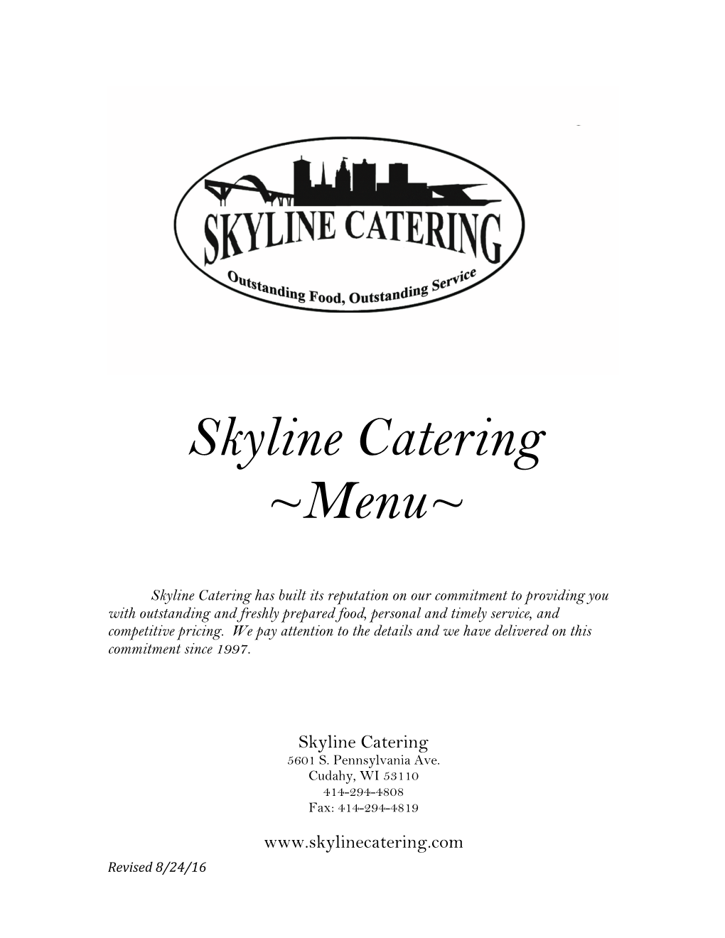 Skyline Catering ~Menu~