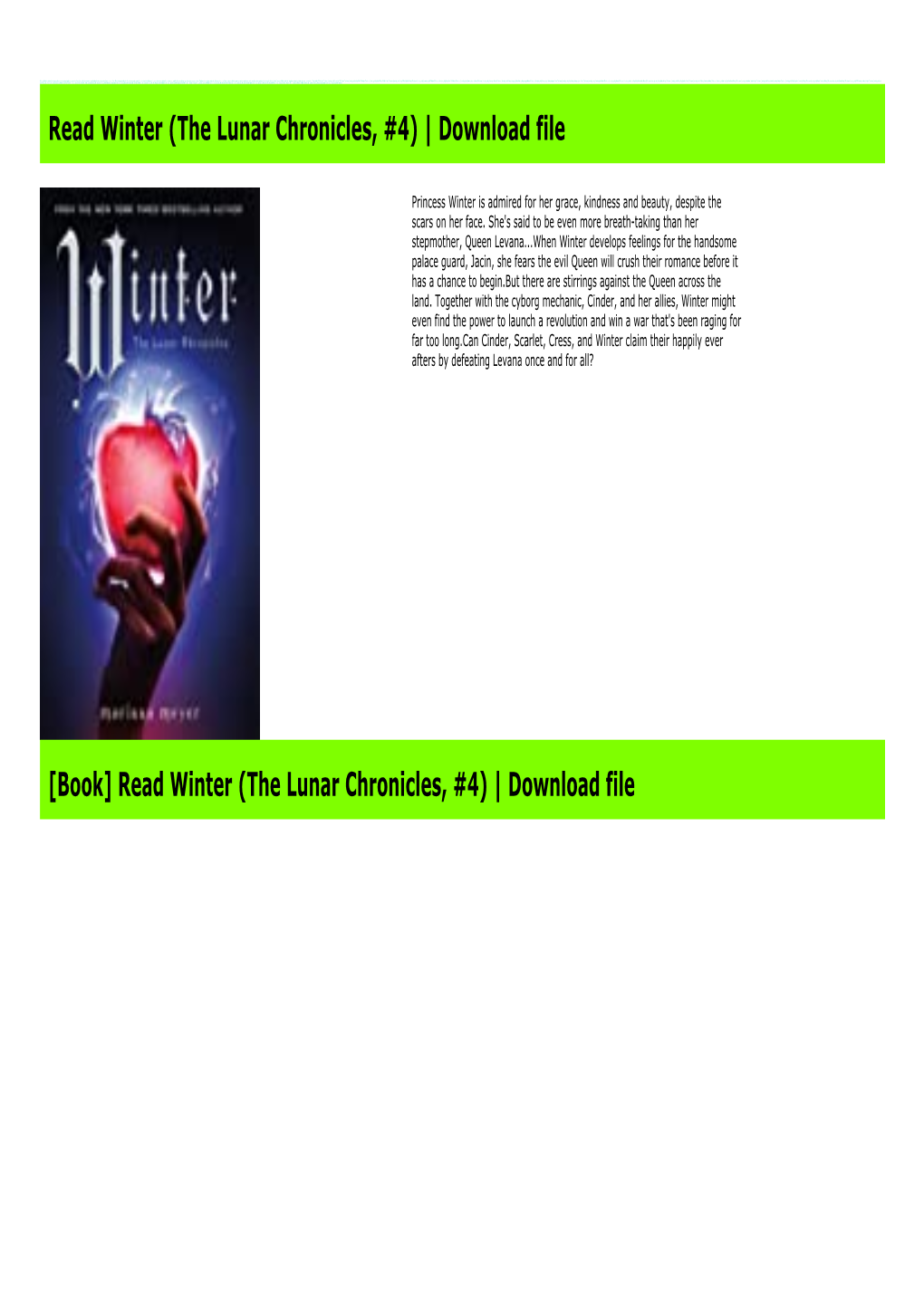 Read Winter (The Lunar Chronicles