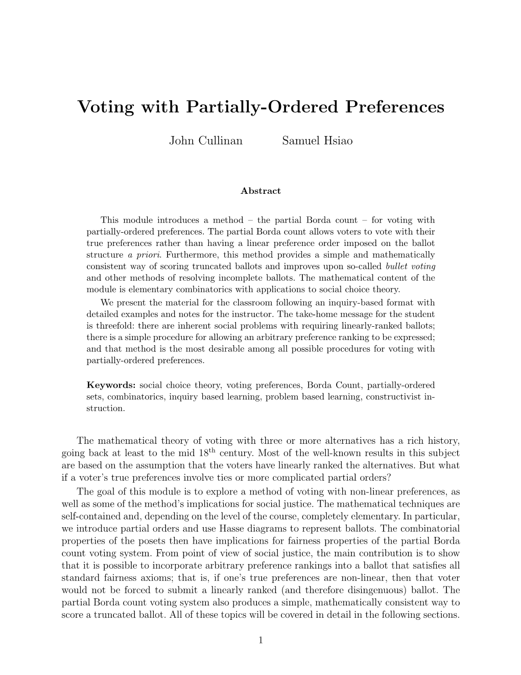 Voting with Partially-Ordered Preferences