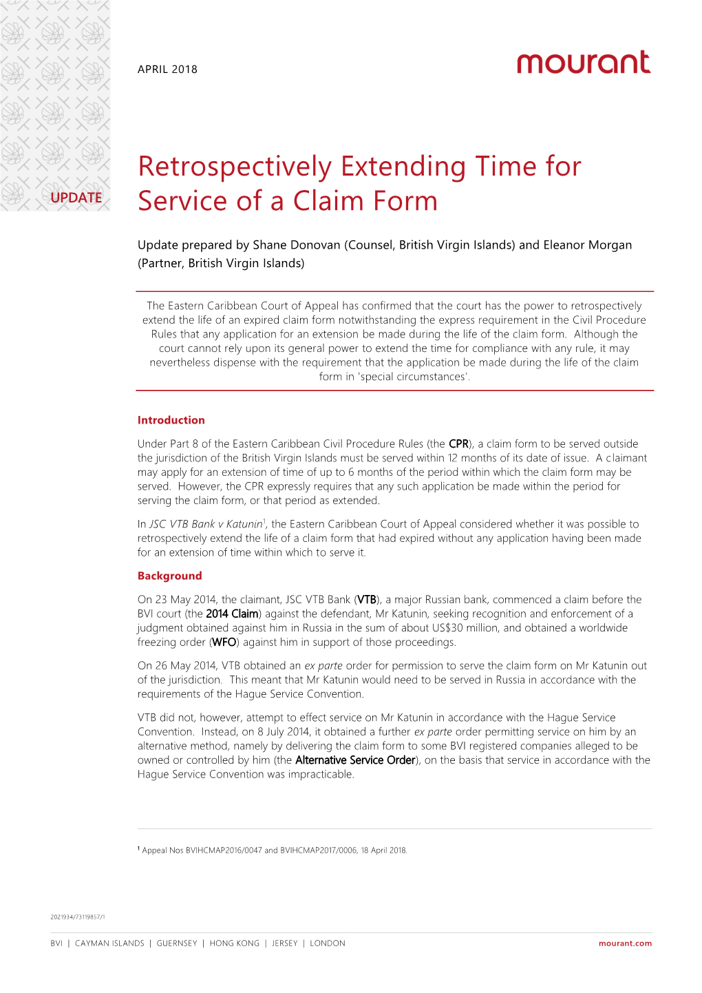 Retrospectively Extending Time for Service of a Claim Form