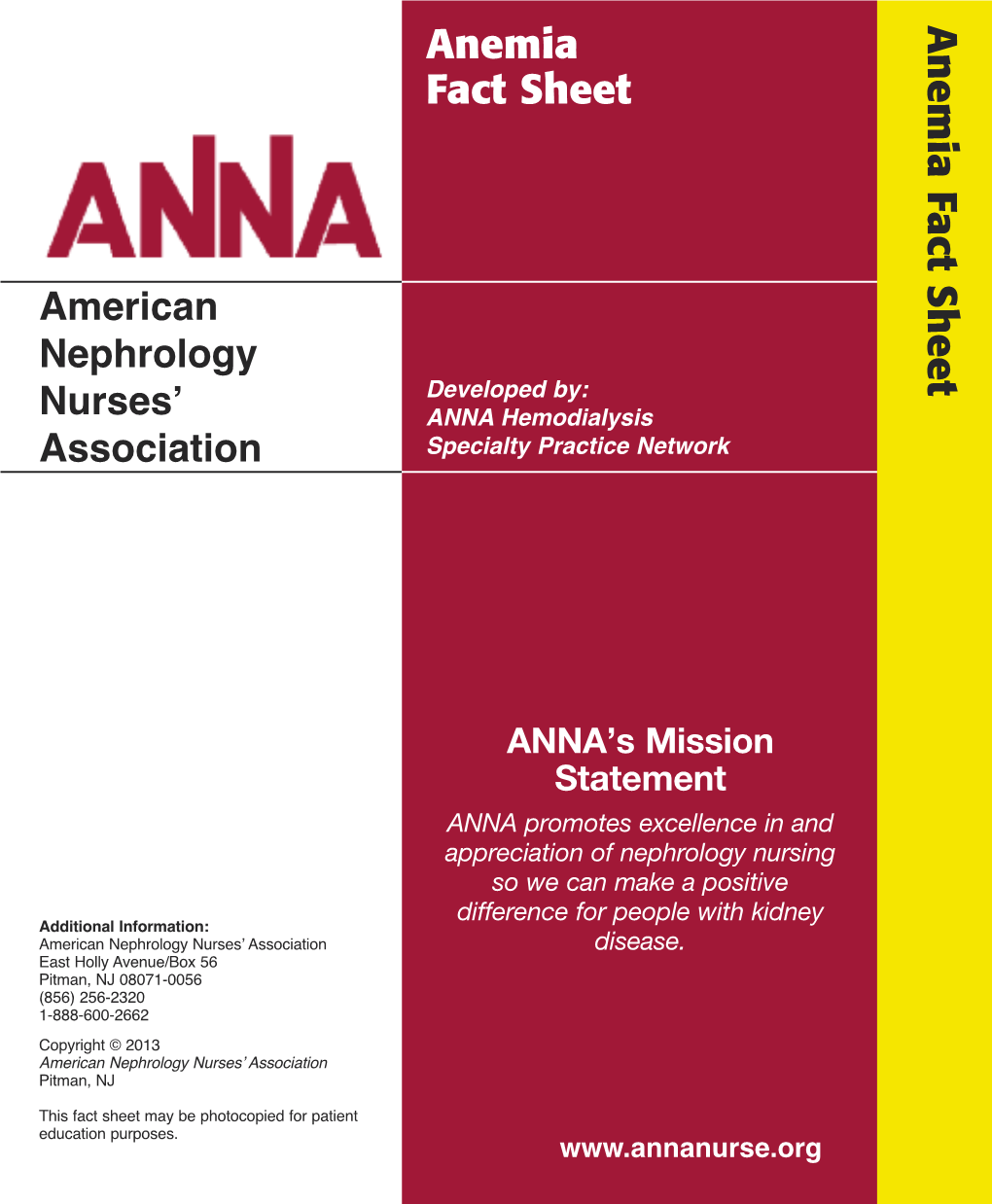 Anemia Fact Sheet