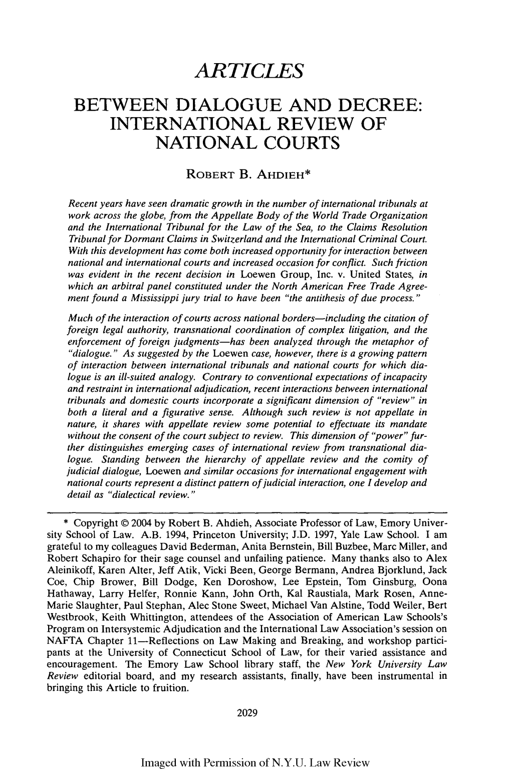 International Review of National Courts