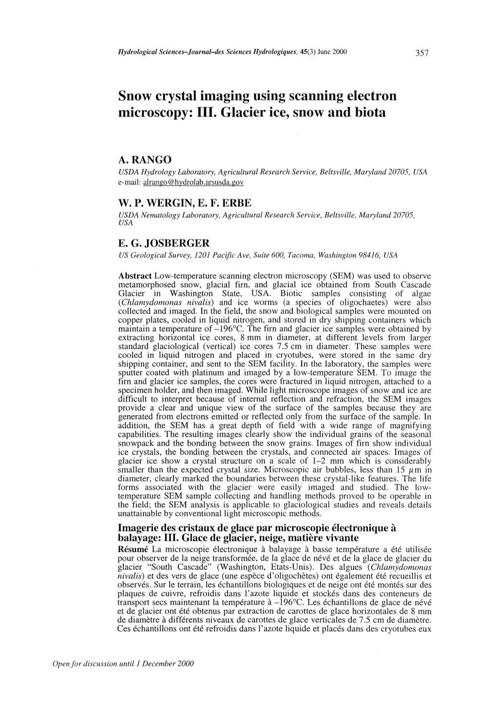 Snow Crystal Imaging Using Scanning Electron Microscopy: III